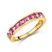 radiant ruby 9ct gold eternity ring UK RCSGR a main