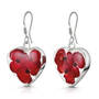 poppy heart silver earrings UK POHE a main