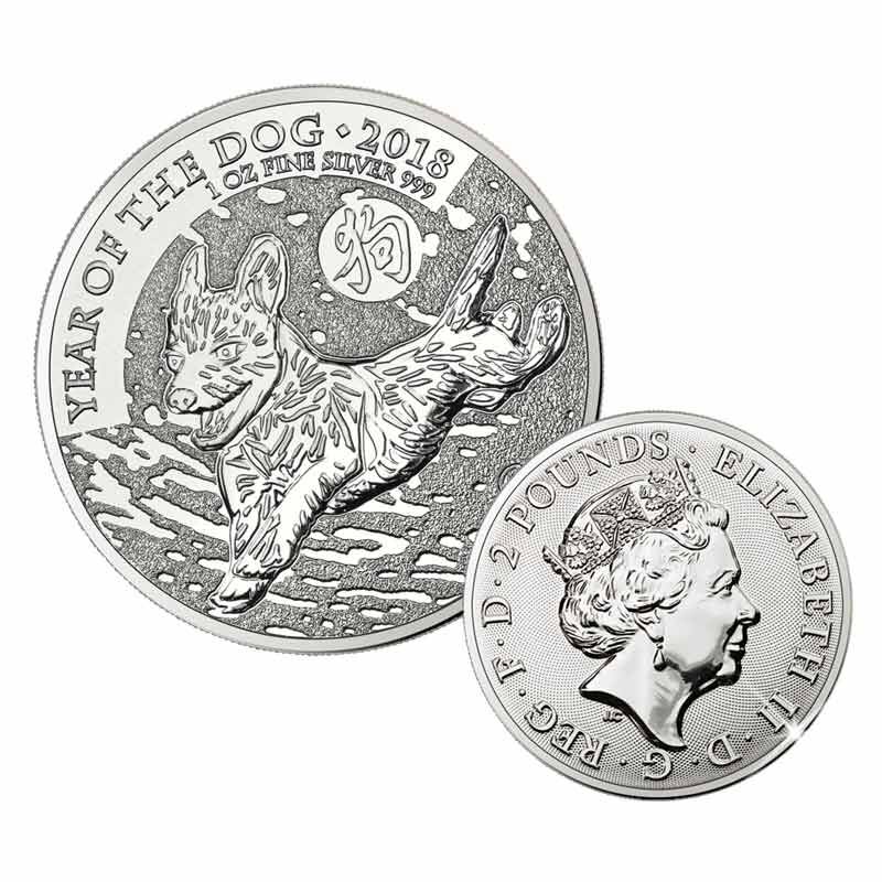 the 2018 silver bullion zodiac set UK L18C c three