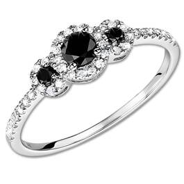 midnight spell black diamond trio ring UK MSBDTR a main