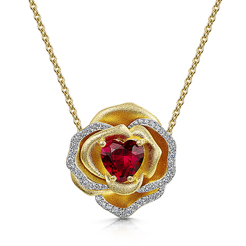 the heart of a rose created ruby necklac UK HRCRN a main