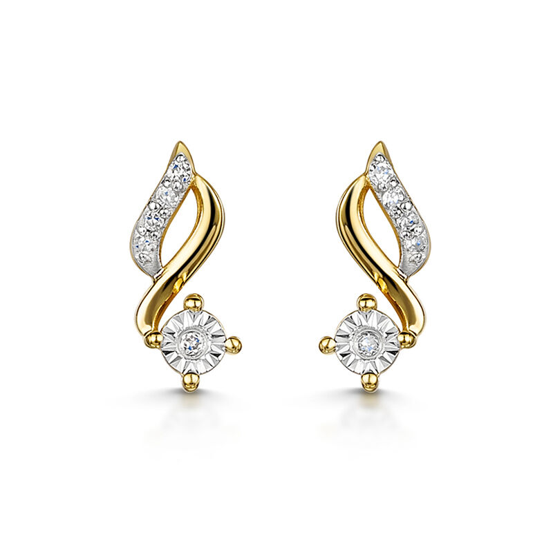 golden flame diamond earrings UK GFDE a main