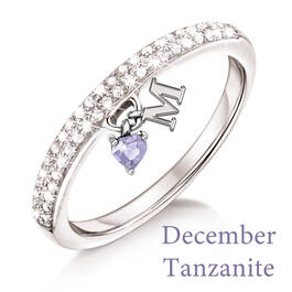 personalised birthstone initial charm si UK BSIR2 l twelve