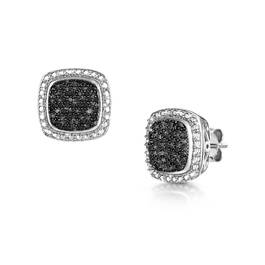 dramatic black diamond silver studs UK BDSE a main