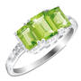 peridot sensation silver trilogy ring UK PSSTR a main