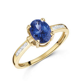 divine tanzanite and diamond 9ct gold ring UK DIVR a main