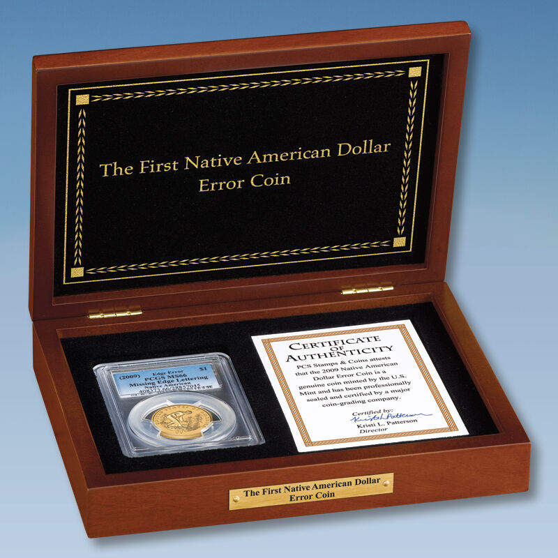 the first native american dollar error c UK NAEC c three