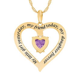 My Daughter I Love You Personalized Amethyst and Diamond Pendant 2701 0057 c back