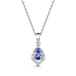 exquisite tanzanite and diamond silver pendant UK ETDSP a main