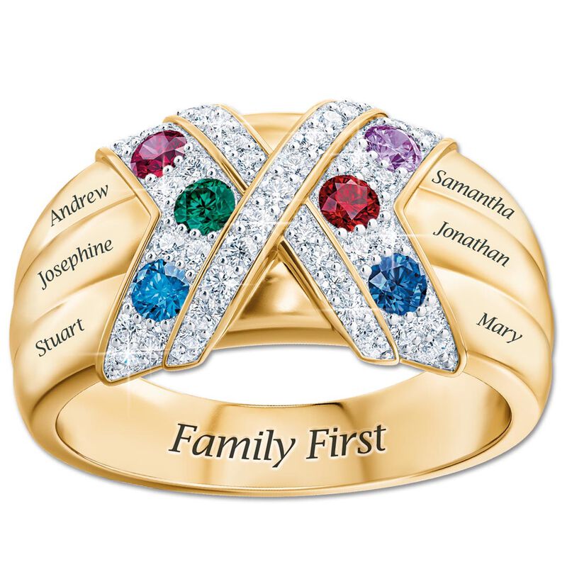 family first birthstone kiss ring UK FFBKR a main