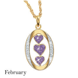 my daughter i love you birthstone diamond pendant UK DILUBP2 b feb
