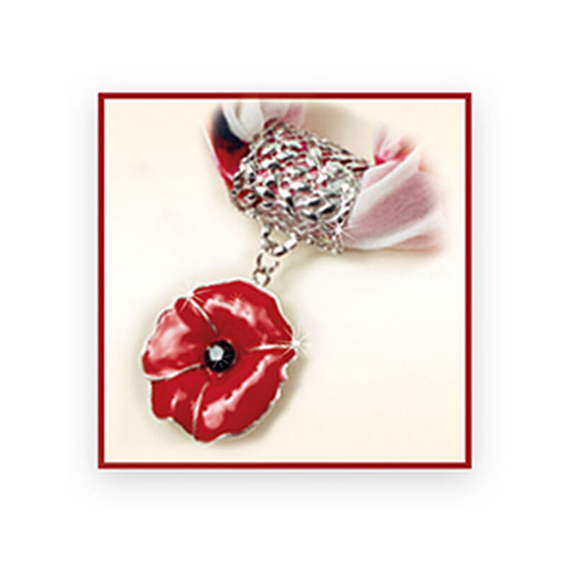 the poppy scarf enamel pendant UK POPSPE c three