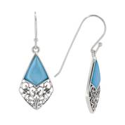 blue mother of pearl drop earrings UK BMOPE a main