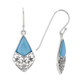 blue mother of pearl drop earrings UK BMOPE a main