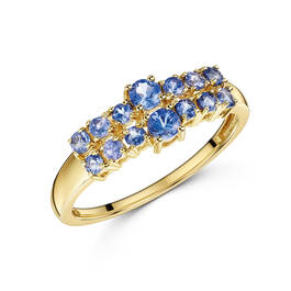 timeless tanzanites 9ct gold ring UK TITR a main