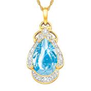 Siren of the Sea Blue Topaz  Diamond Pendant 5246 001 1 1