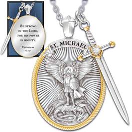 st michael diamond pendant UK STMP a main