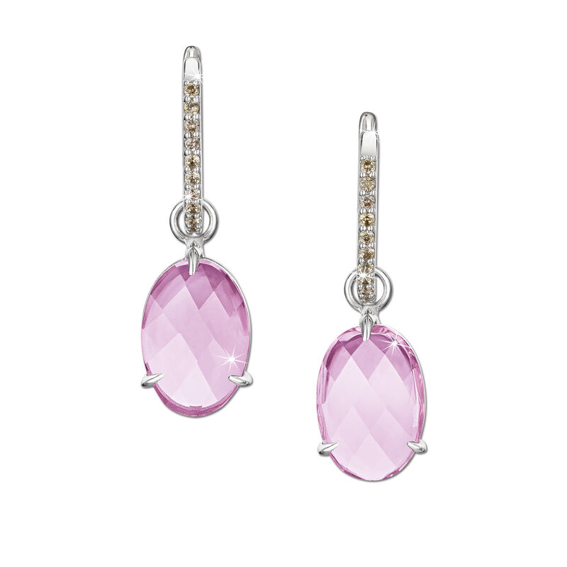 blushing pink amethyst drop earrings UK BPADE b two