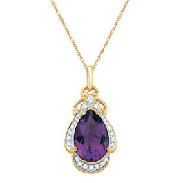 amethyst pear pendant UK AMPP a main