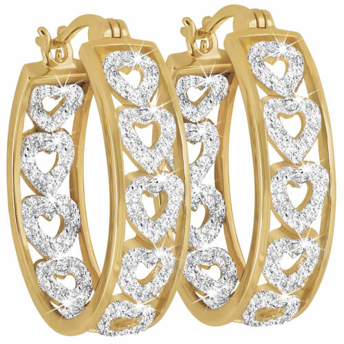 Diamond heart clearance hoop earrings