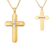 Personalized Guiding Star Diamond Cross Pendant 11984 0015 a main