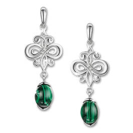 malachite protection silver earrings UK MPSE a main