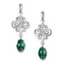 malachite protection silver earrings UK MPSE a main