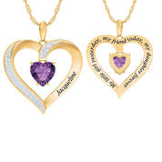 My Daughter I Love You Personalized Amethyst and Diamond Pendant 2701 0057 a main