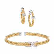 Golden Glamour Bracelet  Earring Set 6370 001 7 1