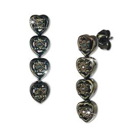 blue diamond heart drop earrings UK BPHDE a main