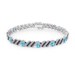 Personalized Black Diamond and Birthstone Bracelet 10776 0019 c march