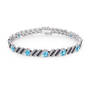 Personalized Black Diamond and Birthstone Bracelet 10776 0019 c march