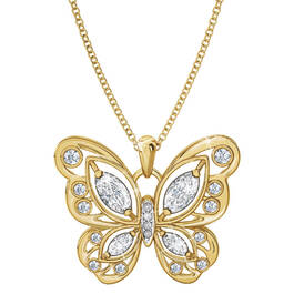 the birthstone butterfly pendant UK BSBUP d four