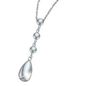 glimmering teardrop silver pendant UK GTESP a main