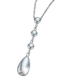 glimmering teardrop silver pendant UK GTESP a main