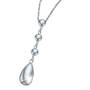 glimmering teardrop silver pendant UK GTESP a main