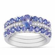 Purple Majesty Tanzanite  Diamond Ring Set 2107 001 6 1