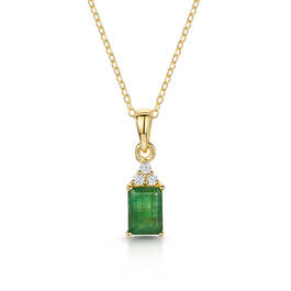 sakota green emerald and white topaz pendant UK SGETP a main