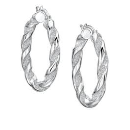 silver stardust twist hoop earrings UK SSTHE a main
