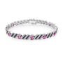 Personalized Black Diamond and Birthstone Bracelet 10776 0019 f june
