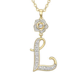 Diamond Rose Initial Pendant 12023 0016 l pendant