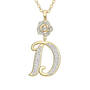 Diamond Rose Initial Pendant with Free Matching Earrings, Diamond Rose Initial Pendant 12023 0016 e pendant