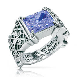 i can do all things birthstone ring UK ICDBR f six
