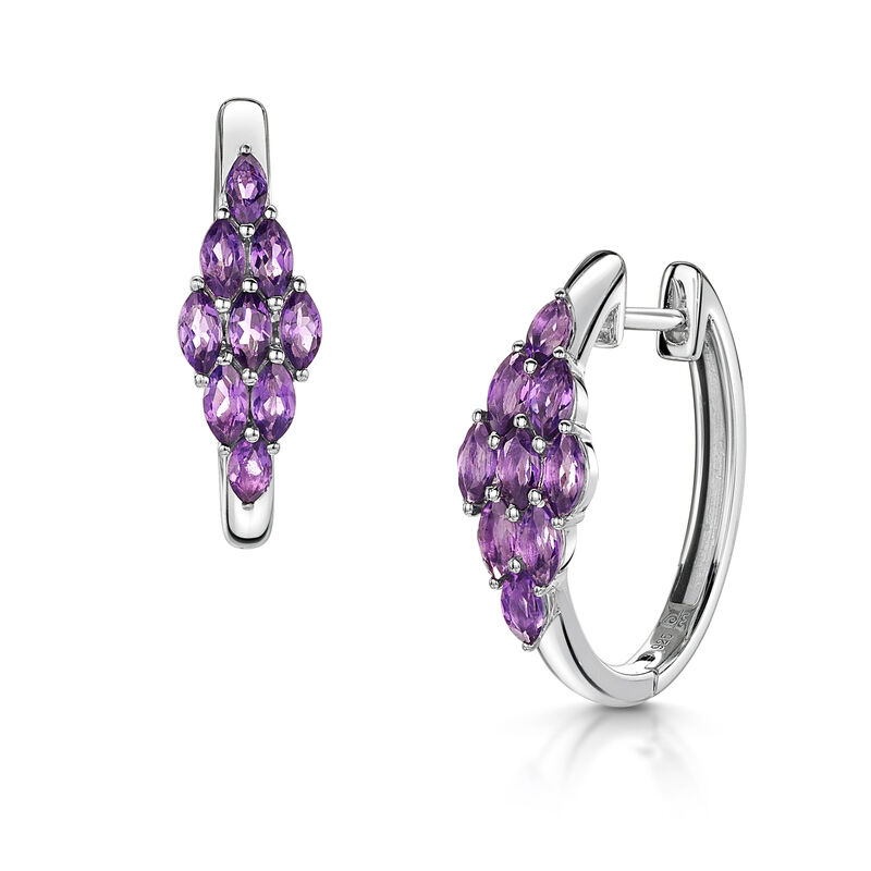 purple verbena amethyst earrings UK PVAE a main