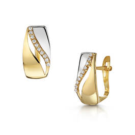 waves of sparkle 9ct gold earrings UK WOSGE a main