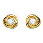 9ct gold sparkling love knot earrings UK GSLKE a main