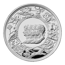 pistruccis waterloo medal proof set UK PISM d four