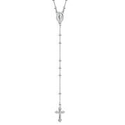 ITALIAN SILVER ROSARY NECKLACE UK IROSN a main