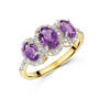 amethyst trilogy ring encased in diamonds UK ATDR a main