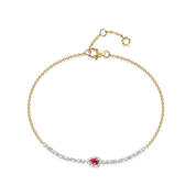 scarlet ruby teardrop 9ct gold bracelet UK RTGB a main